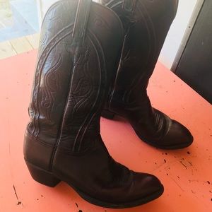 Lucchese Black Cherry Smooth Goat Leather Boots